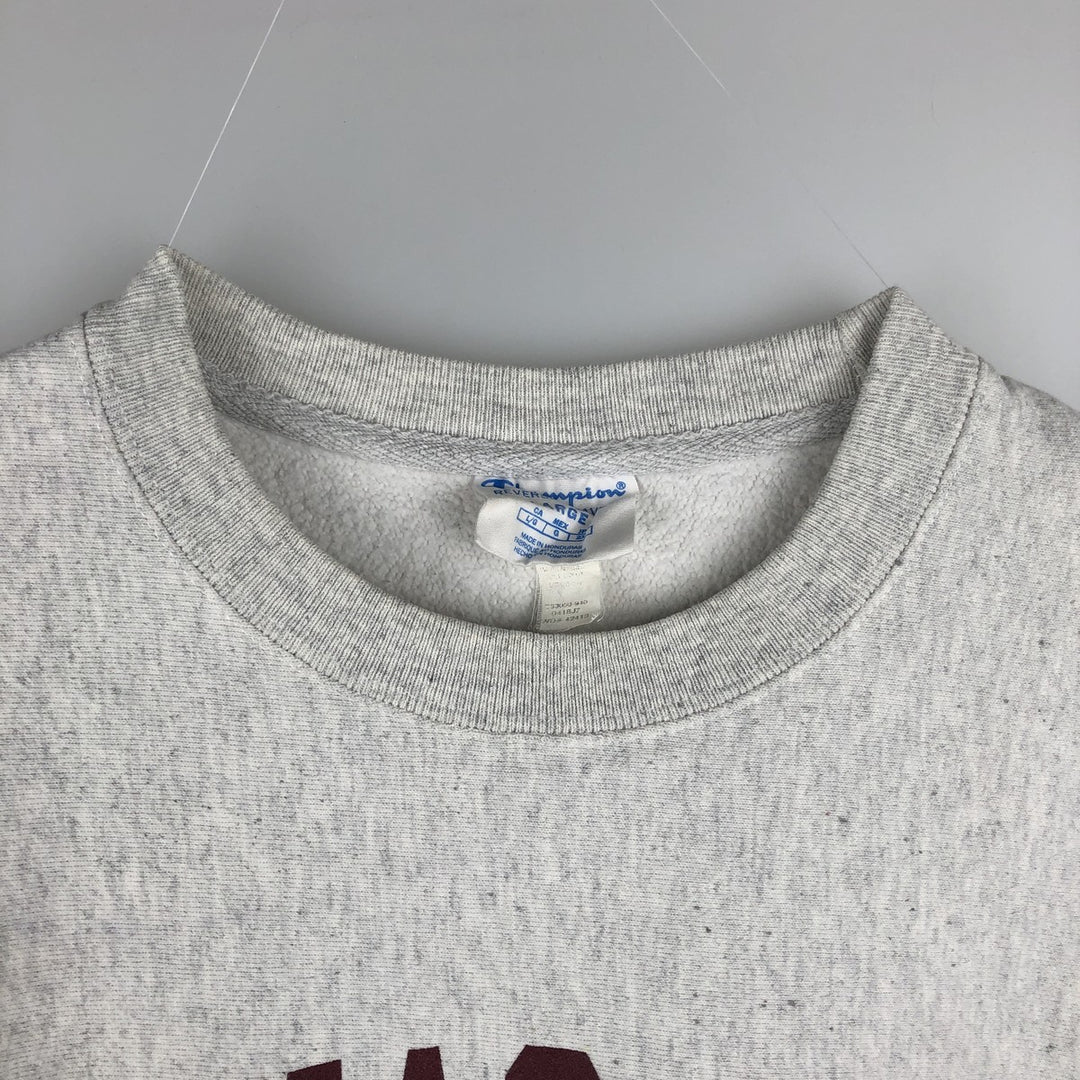 Champion REVERSE WEAVE Reverse Weave College Sweatshirt Trainer Men's L size cotton white type Vintage Second Hand
