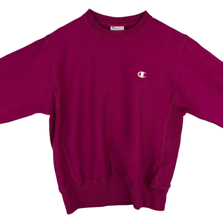 Champion Reverse Weave Logo Sweatshirt, Men's Size Small cotton Purple type red-purple Vintage Second Hand