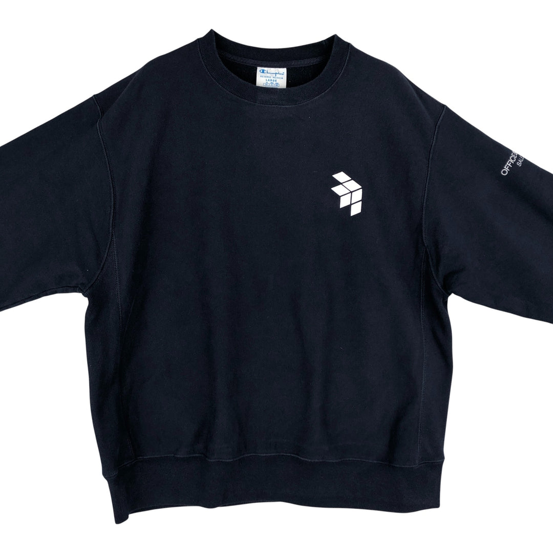 Champion Reverse Weave Logo Sweatshirt, Men's Size L cotton navy blue type Vintage Second Hand