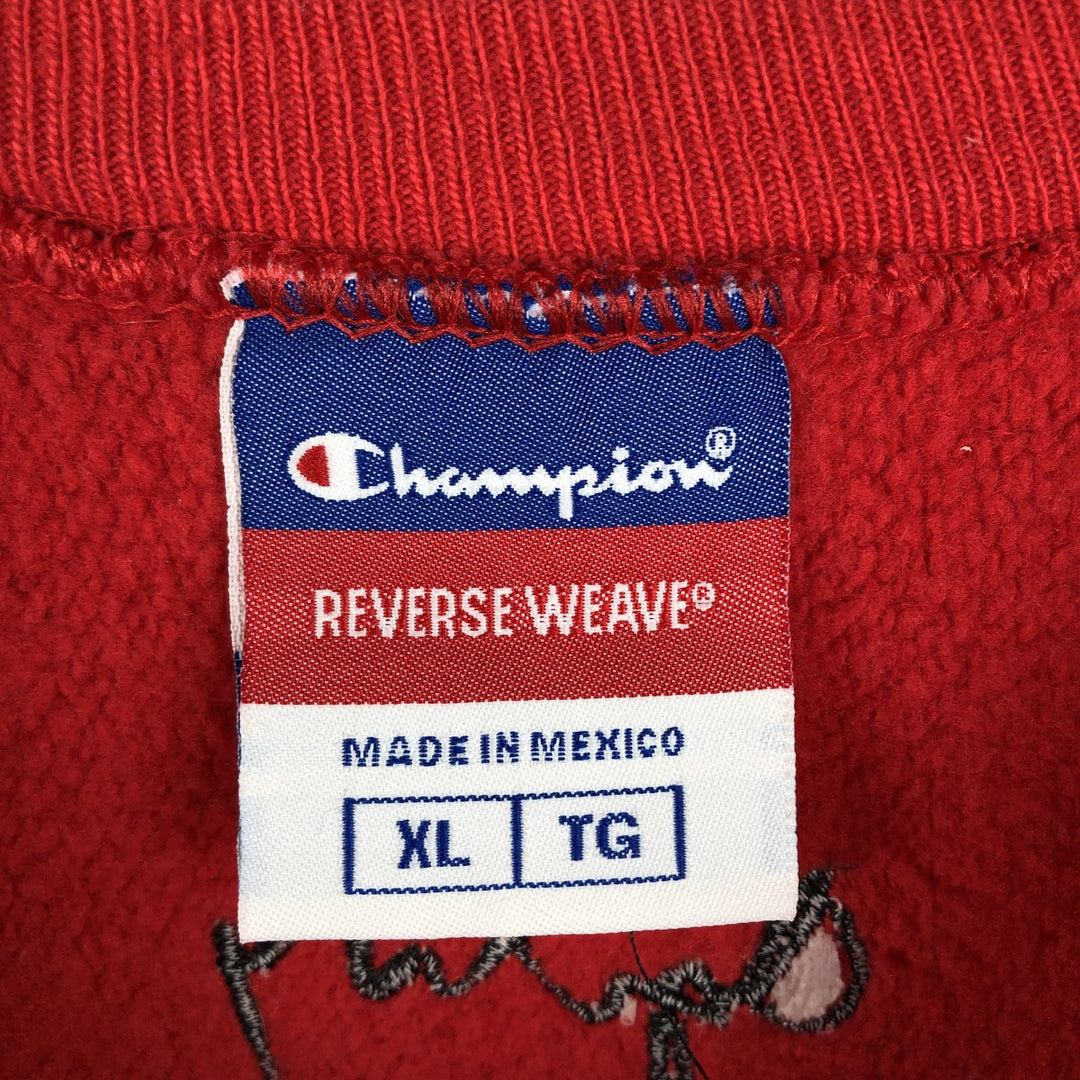 2000'S Champion REVERSE WEAVE Reverse Weave Embroidered Sweatshirt, Men's XL cotton red type Vintage Second Hand