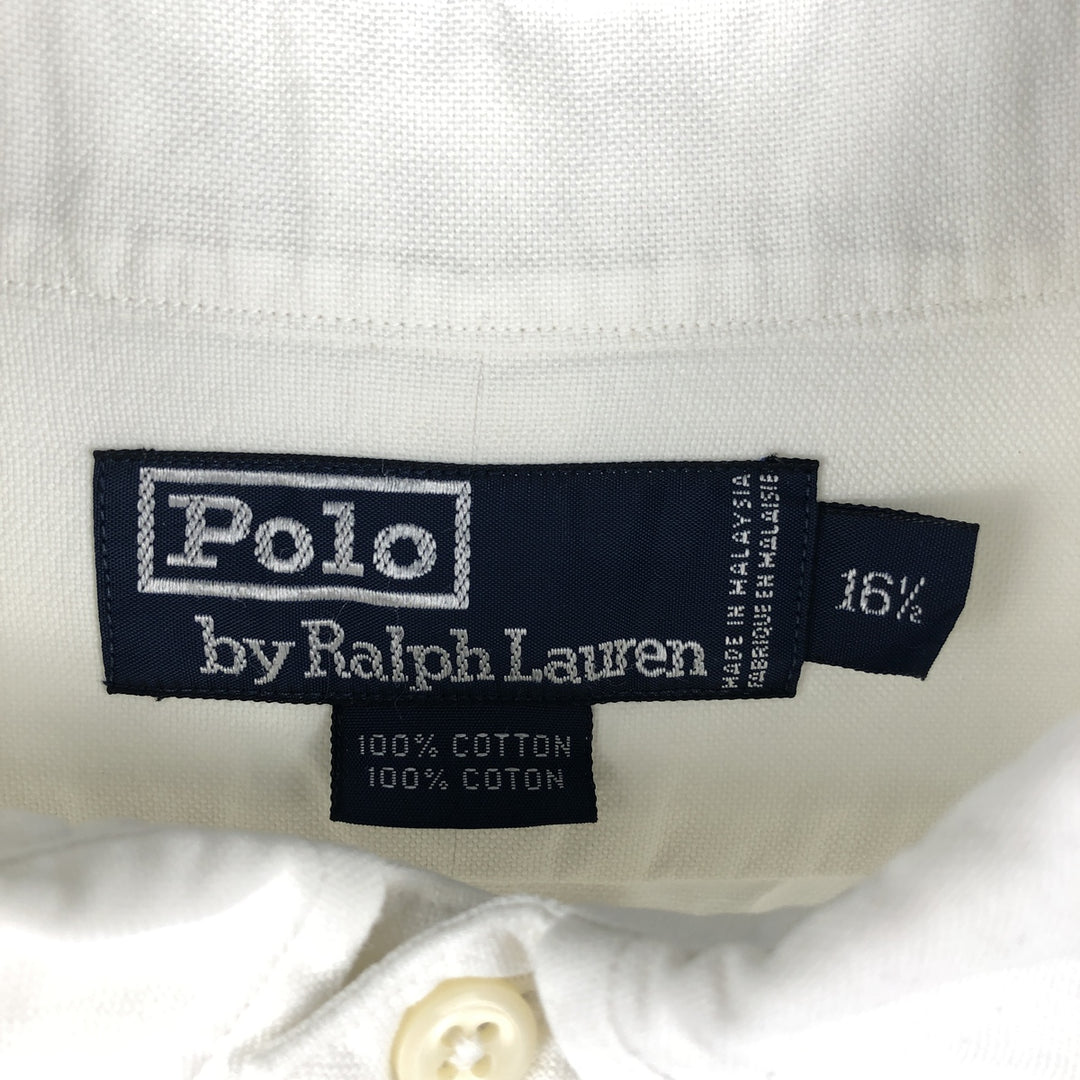 Ralph Lauren POLO by Ralph Lauren long sleeve button down shirt, men's size L cotton white type Vintage Second Hand