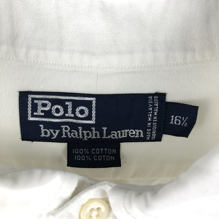 Ralph Lauren POLO by Ralph Lauren long sleeve button down shirt, men's size L cotton white type Vintage Second Hand