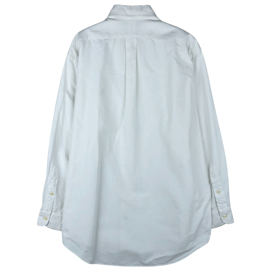 Ralph Lauren YARMOUTH long sleeve button down shirt, men's size M cotton white type Vintage Second Hand