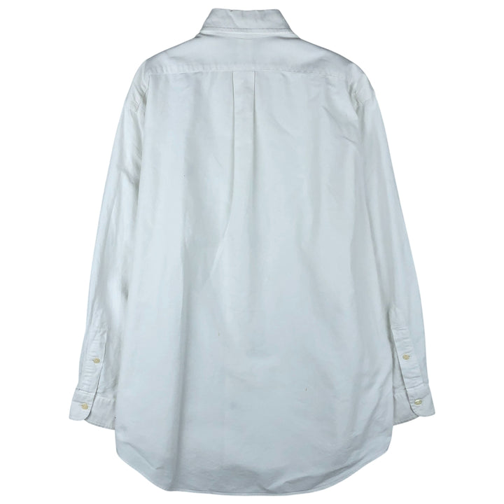 Ralph Lauren YARMOUTH long sleeve button down shirt, men's size M cotton white type Vintage Second Hand