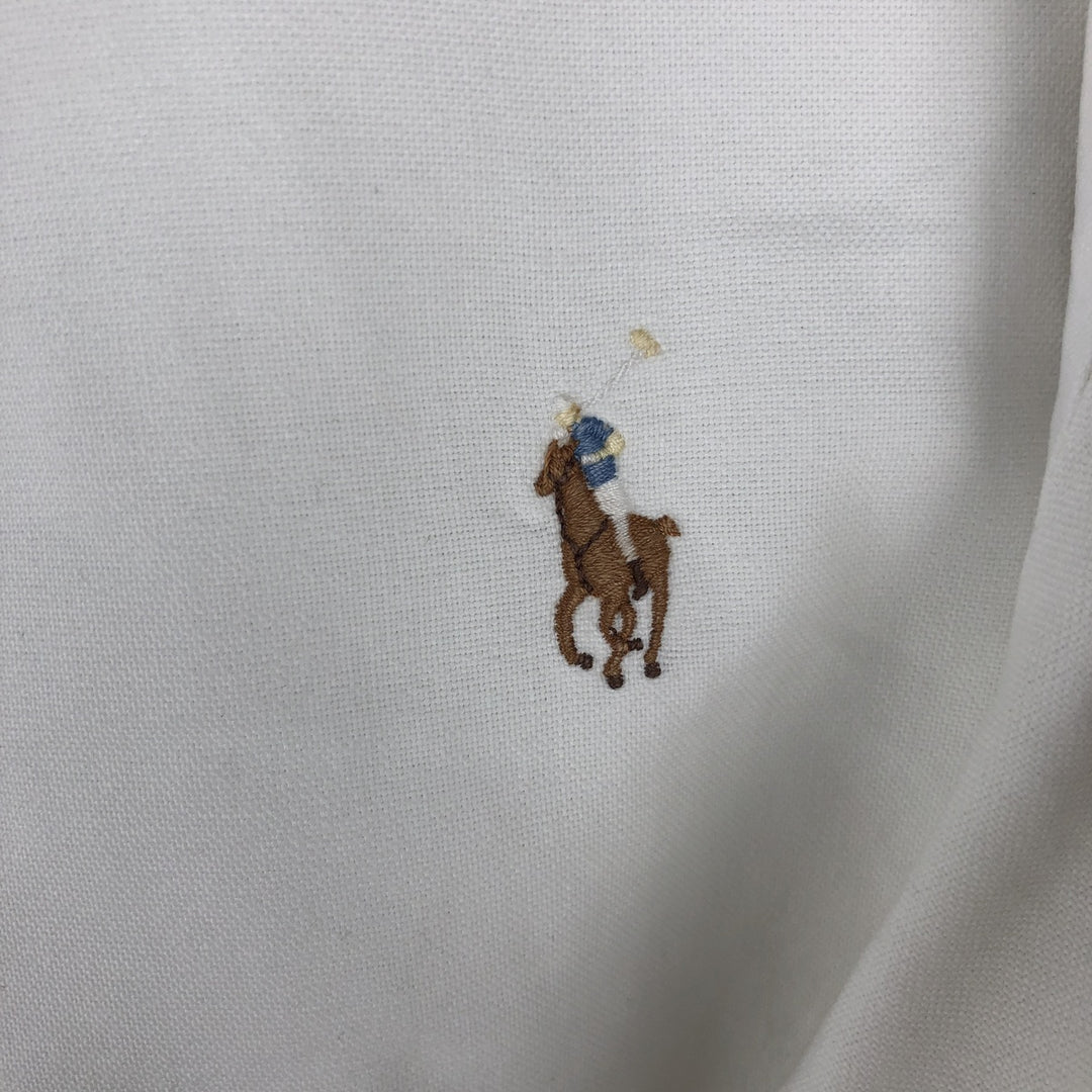 Ralph Lauren YARMOUTH long sleeve button down shirt, men's size M cotton white type Vintage Second Hand