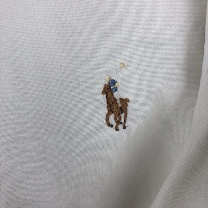 Ralph Lauren YARMOUTH long sleeve button down shirt, men's size M cotton white type Vintage Second Hand