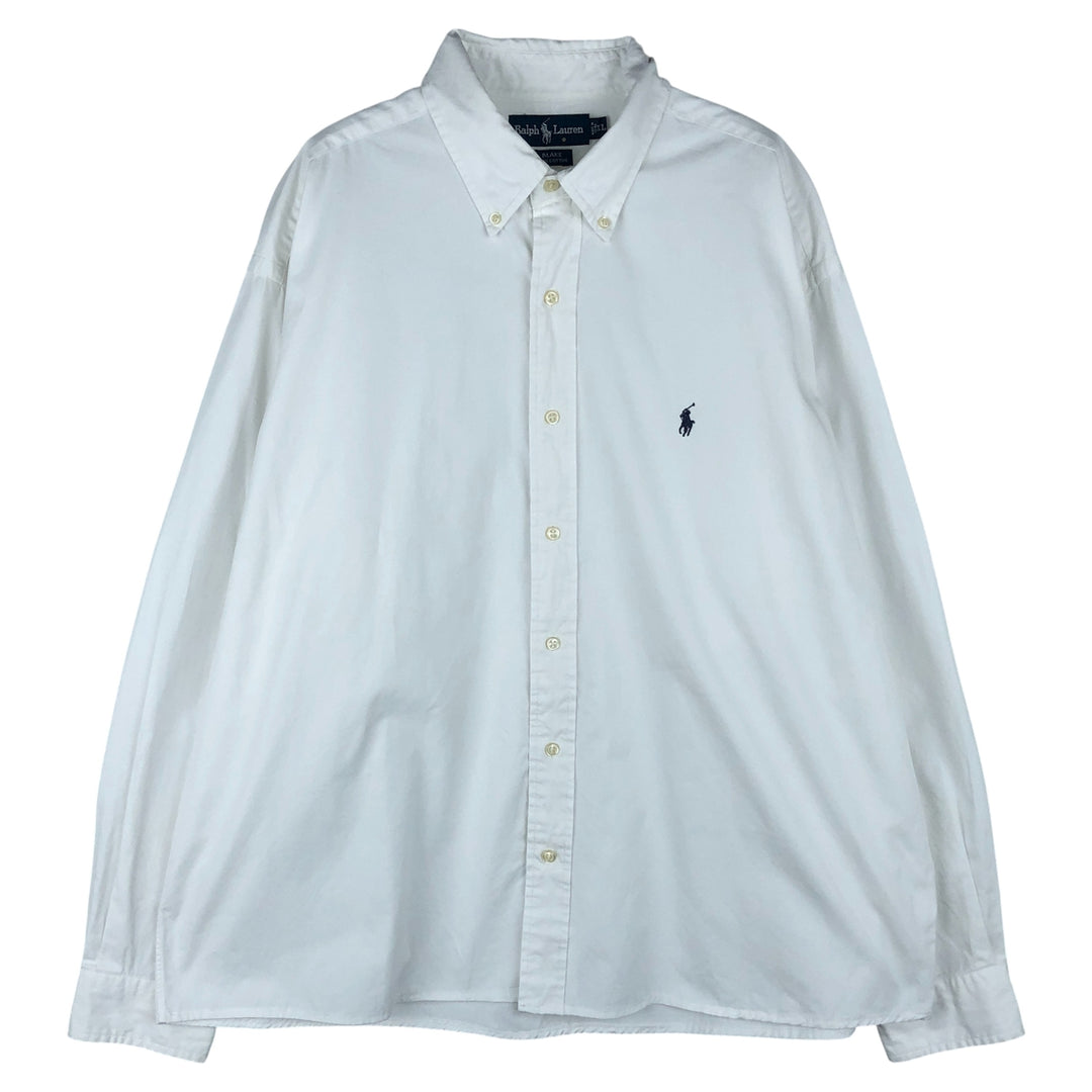 Ralph Lauren BLAKE long sleeve button down shirt, men's XL size cotton white type Vintage Second Hand
