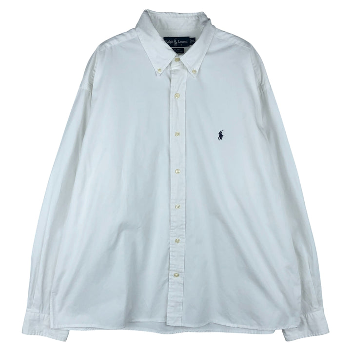 Ralph Lauren BLAKE long sleeve button down shirt, men's XL size cotton white type Vintage Second Hand
