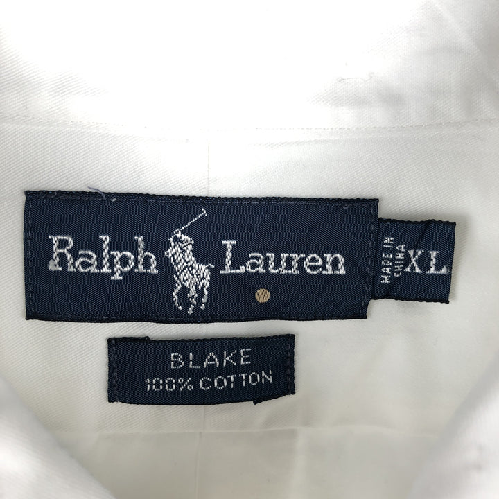 Ralph Lauren BLAKE long sleeve button down shirt, men's XL size cotton white type Vintage Second Hand