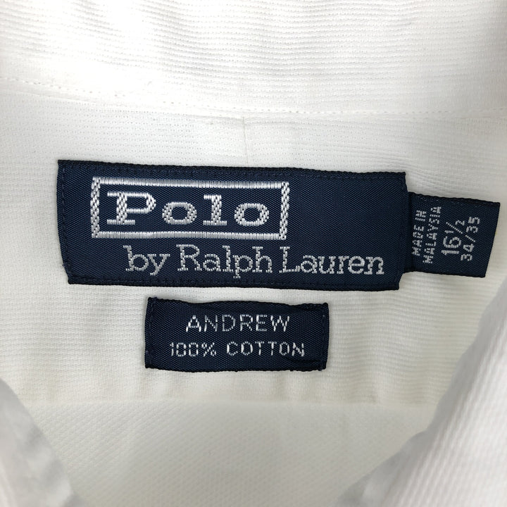 Ralph Lauren POLO by Ralph Lauren ANDREW long sleeve cotton shirt, men's size L cotton white type Vintage Second Hand