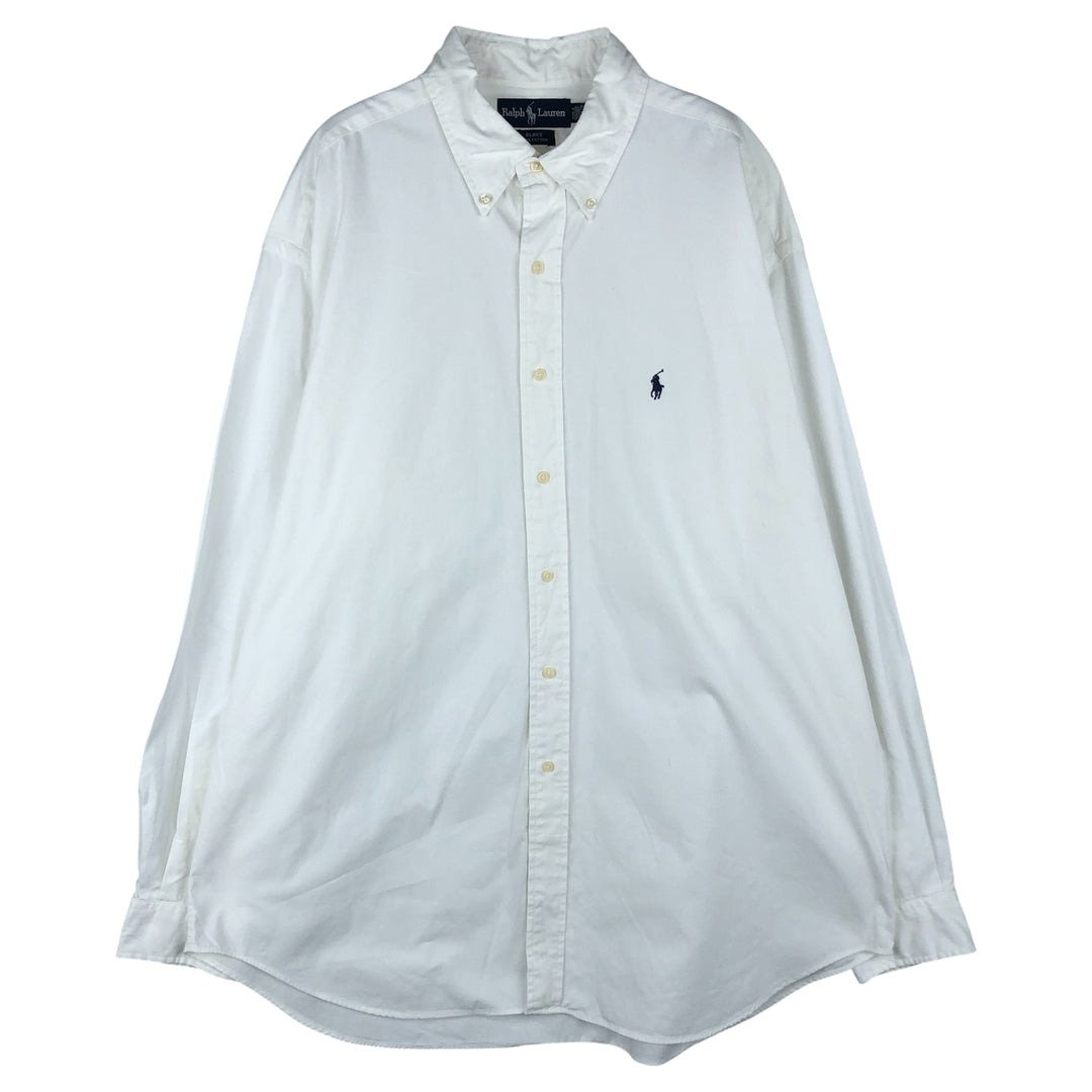 Ralph Lauren BLAKE long sleeve button down shirt, men's XL size cotton white type Vintage Second Hand