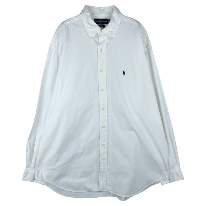Ralph Lauren BLAKE long sleeve button down shirt, men's XL size cotton white type Vintage Second Hand