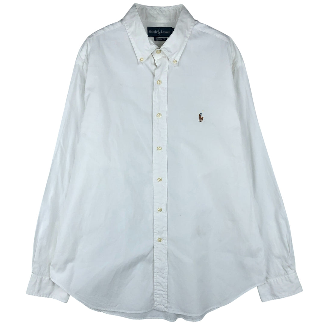 Ralph Lauren Classic Fit Long Sleeve Button Down Shirt Men's XL cotton white type Vintage Second Hand