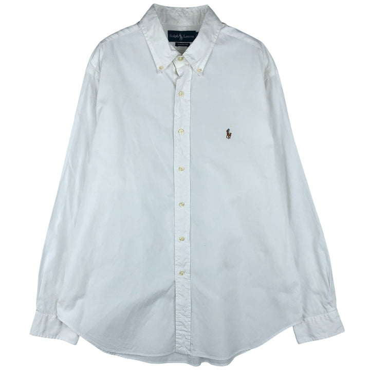 Ralph Lauren Classic Fit Long Sleeve Button Down Shirt Men's XL cotton white type Vintage Second Hand