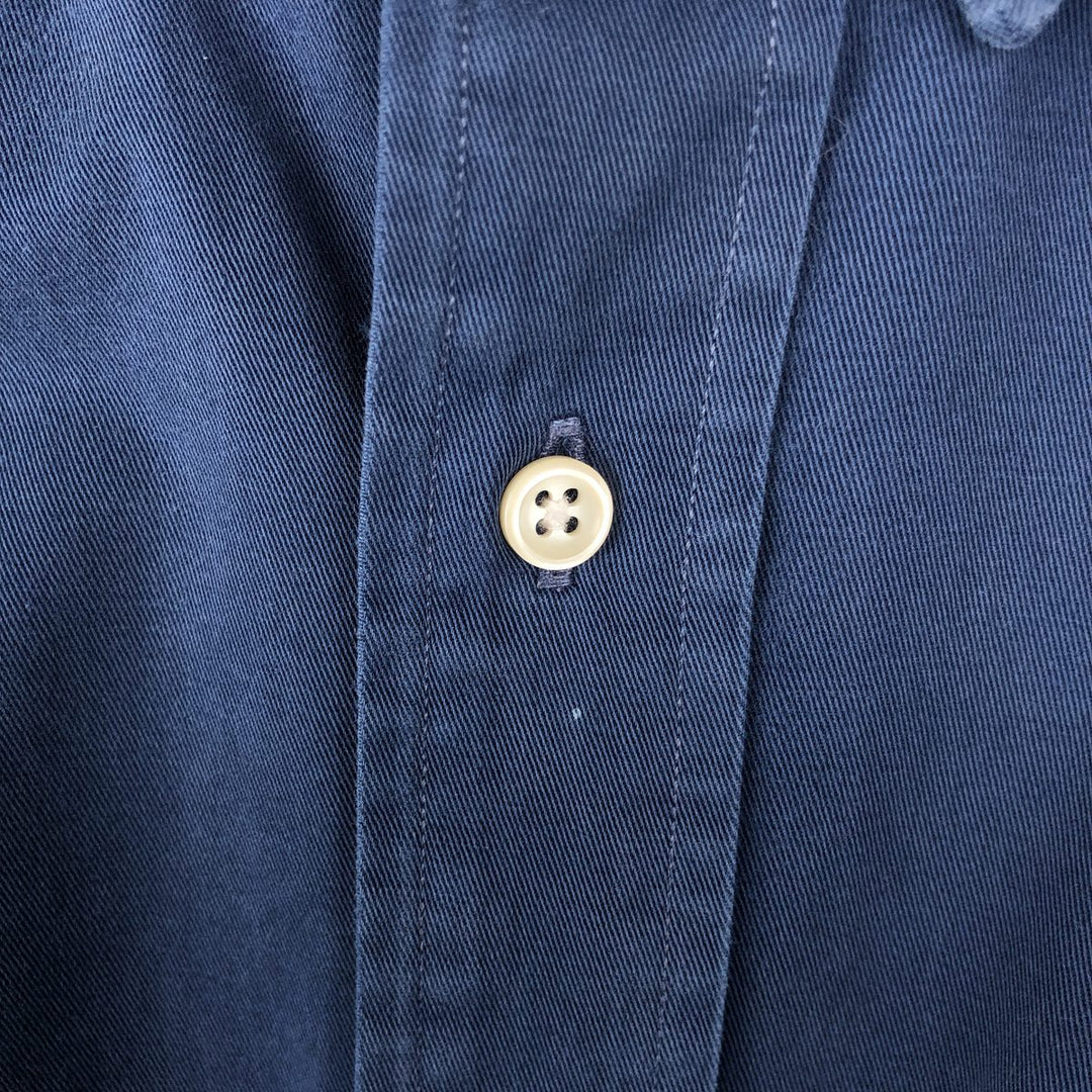 Ralph Lauren BLAKE long sleeve button down shirt, men's size L cotton navy blue type Vintage Second Hand