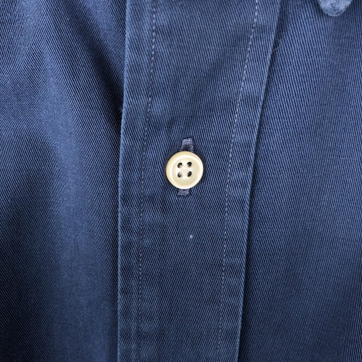 Ralph Lauren BLAKE long sleeve button down shirt, men's size L cotton navy blue type Vintage Second Hand