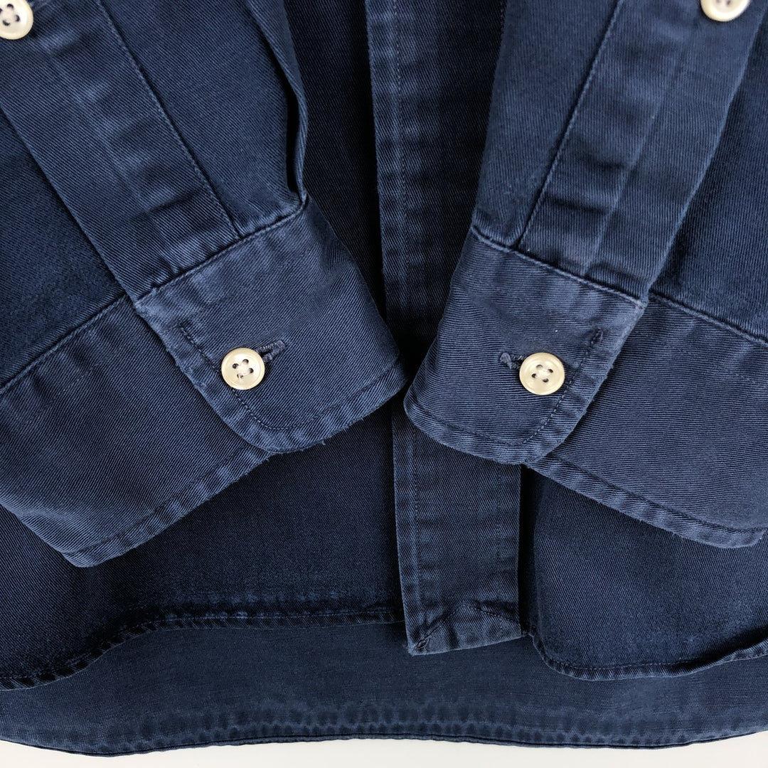 Ralph Lauren BLAKE long sleeve button down shirt, men's size L cotton navy blue type Vintage Second Hand