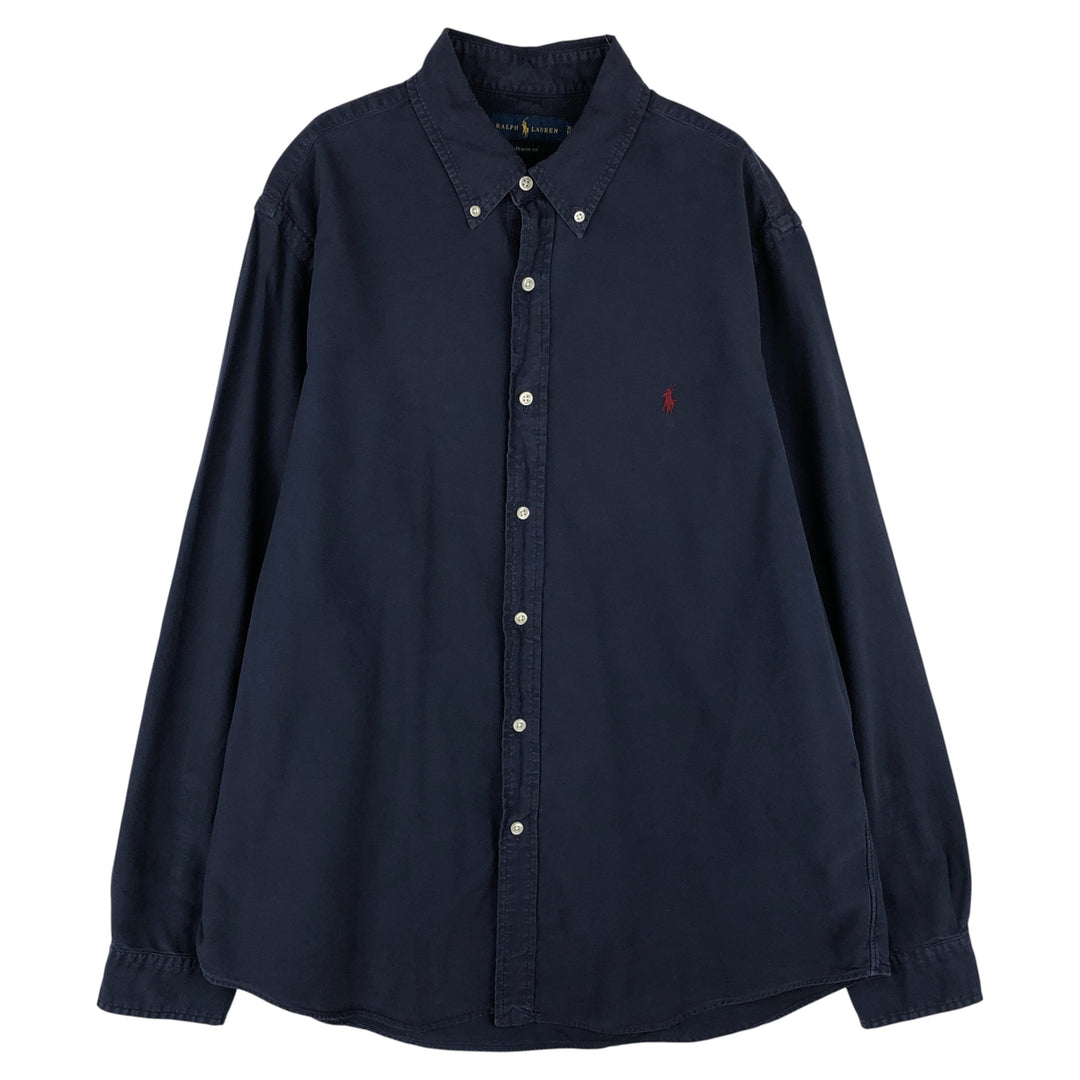 Ralph Lauren Classic Fit Long Sleeve Button Down Shirt Men's XL cotton navy blue type Vintage Second Hand