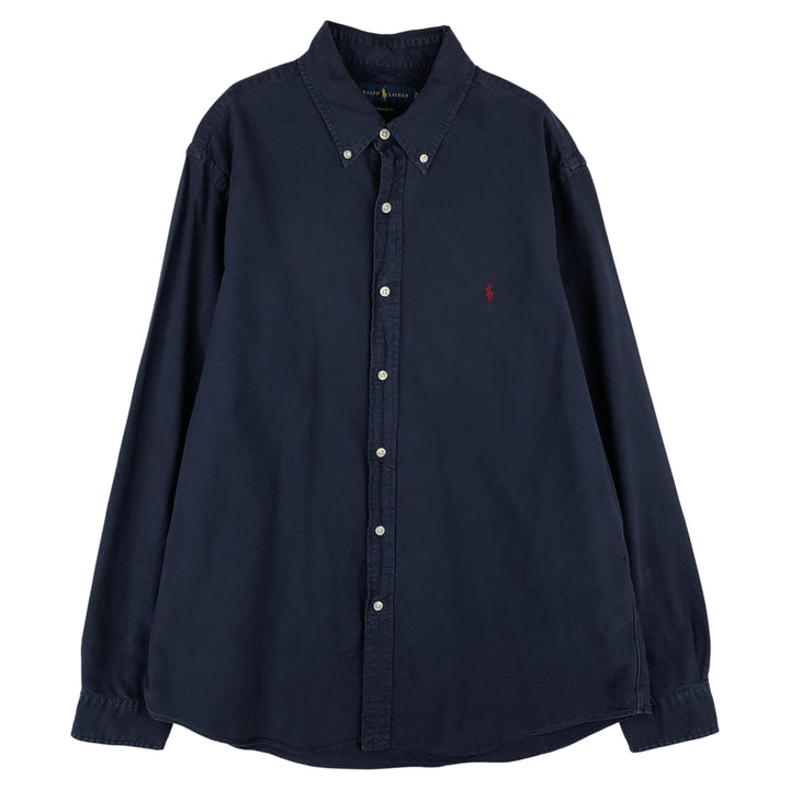Ralph Lauren Classic Fit Long Sleeve Button Down Shirt Men's XL cotton navy blue type Vintage Second Hand