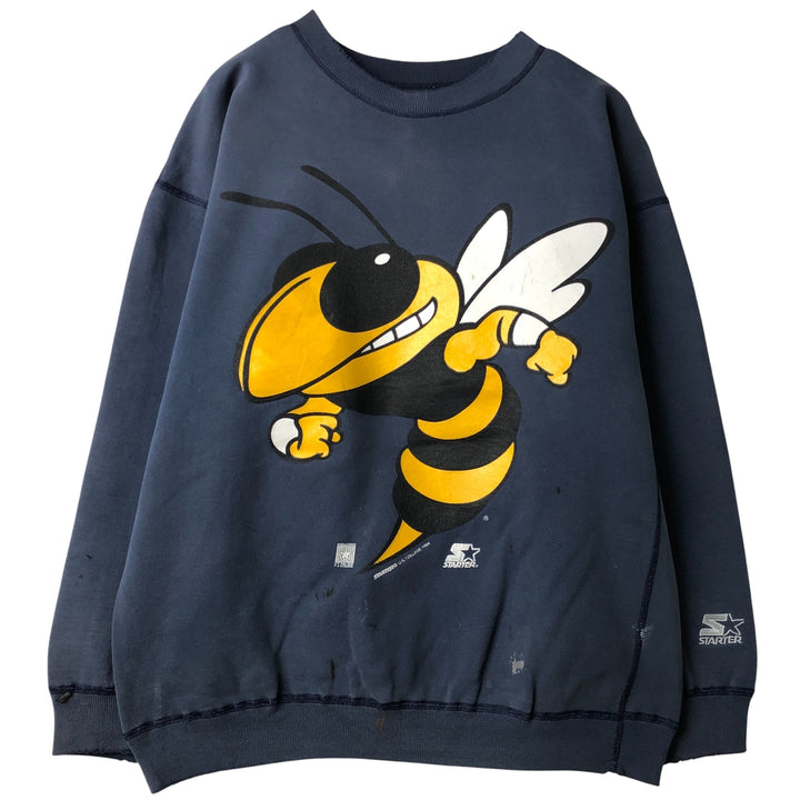 90'S Starter College Character Sweatshirt, Men's Size L unclear navy blue type Vintage Second Hand