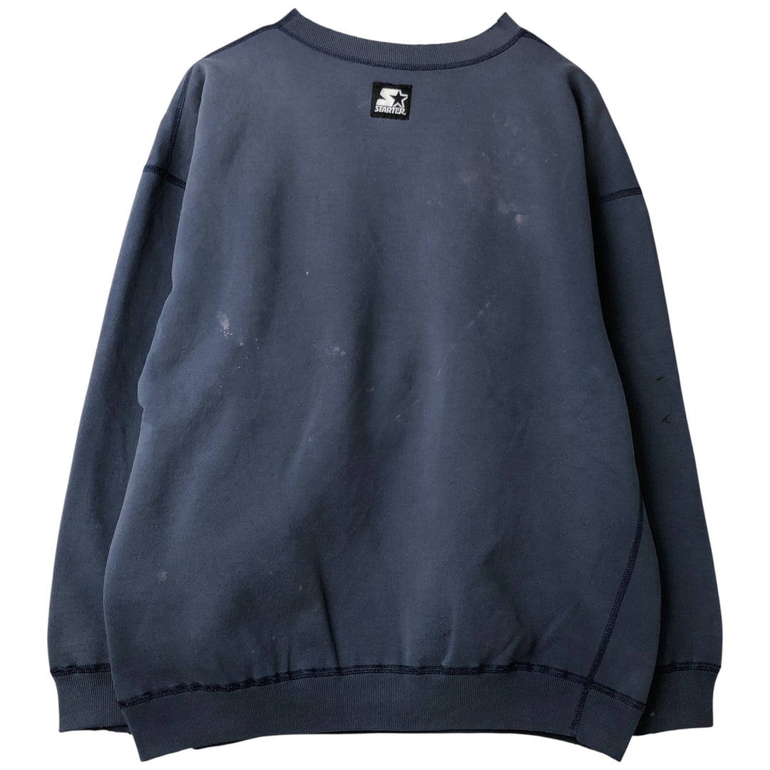 90'S Starter College Character Sweatshirt, Men's Size L unclear navy blue type Vintage Second Hand