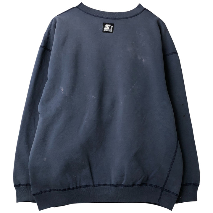 90'S Starter College Character Sweatshirt, Men's Size L unclear navy blue type Vintage Second Hand