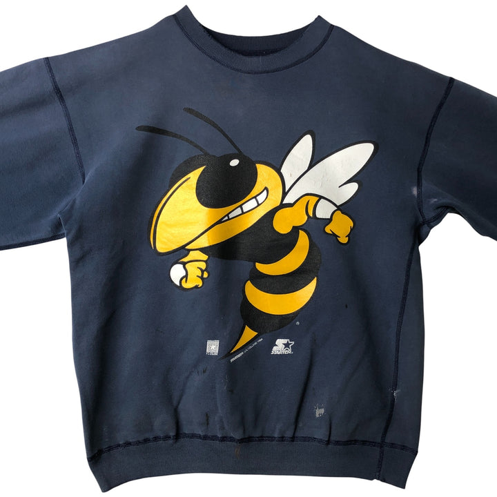 90'S Starter College Character Sweatshirt, Men's Size L unclear navy blue type Vintage Second Hand