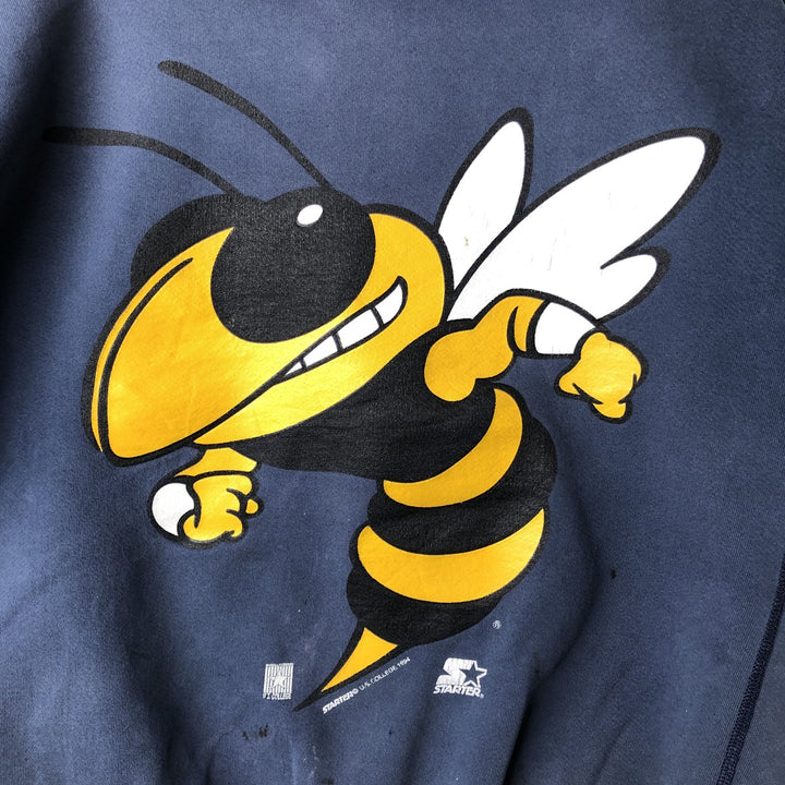 90'S Starter College Character Sweatshirt, Men's Size L unclear navy blue type Vintage Second Hand