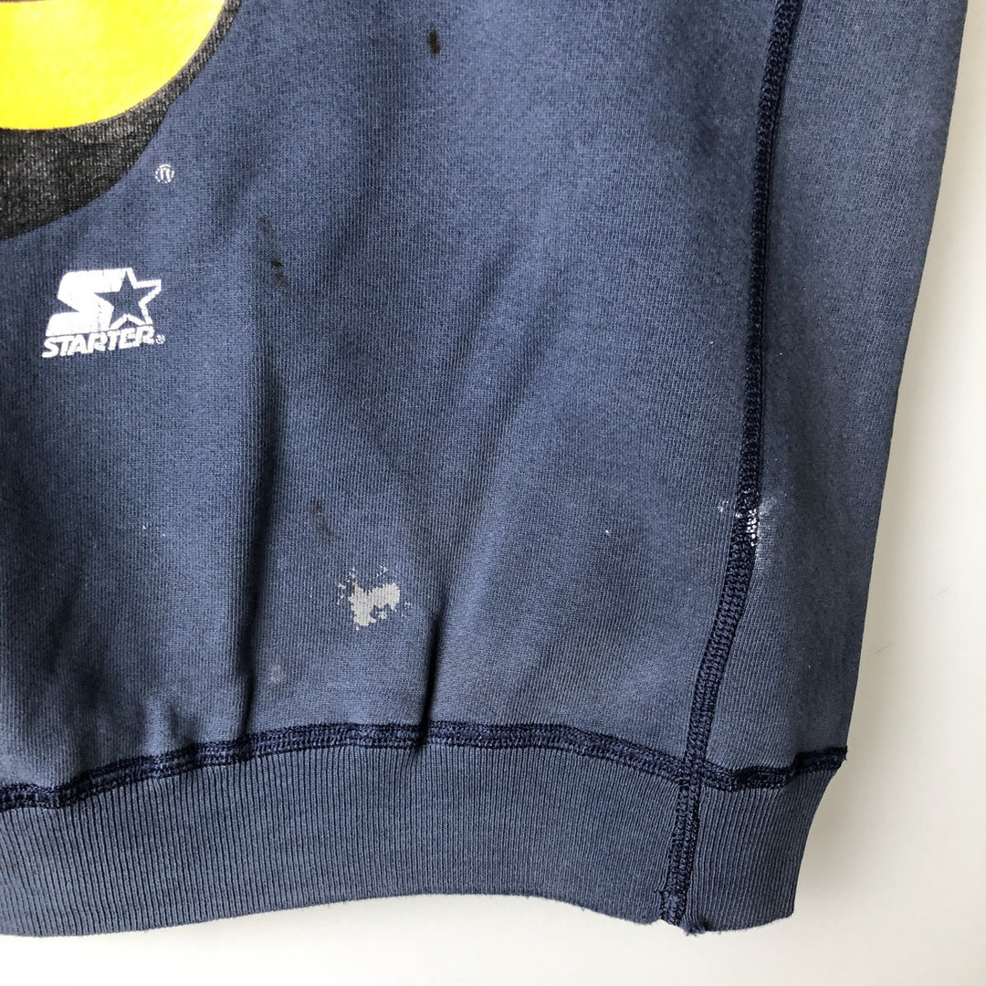 90'S Starter College Character Sweatshirt, Men's Size L unclear navy blue type Vintage Second Hand