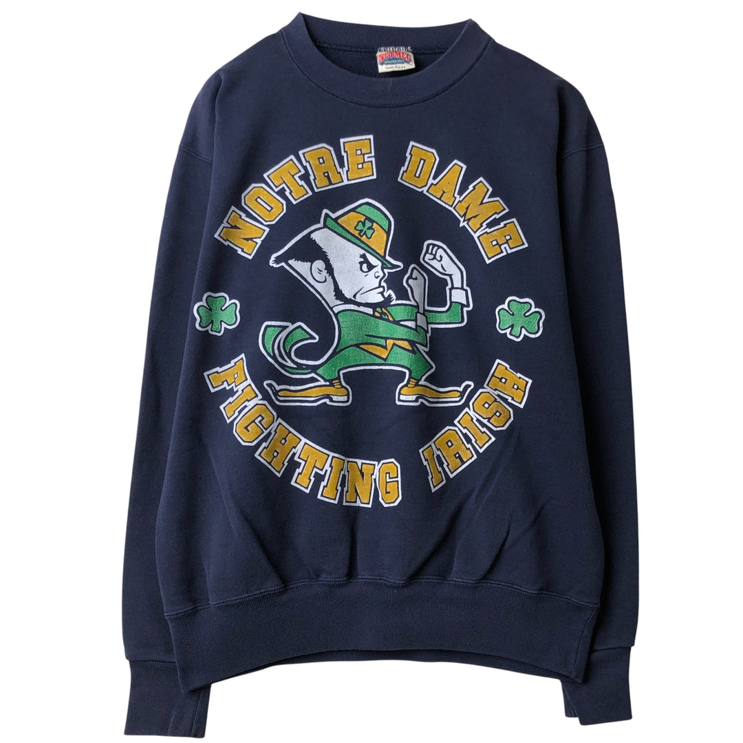 90'S Nutmeg Notre Dame Fighting Irish Character Sweatshirt, Men's Size L unclear navy blue type Vintage Second Hand