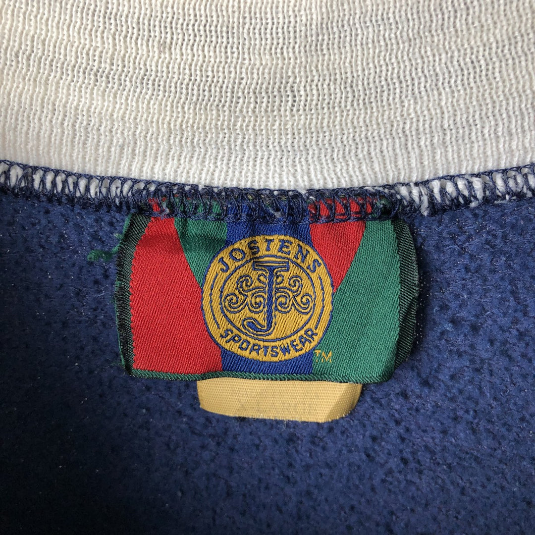 90'S Jostens Notre Dame Fighting Irish College Character Sweatshirt, Made in USA polyester navy blue type Vintage Second Hand