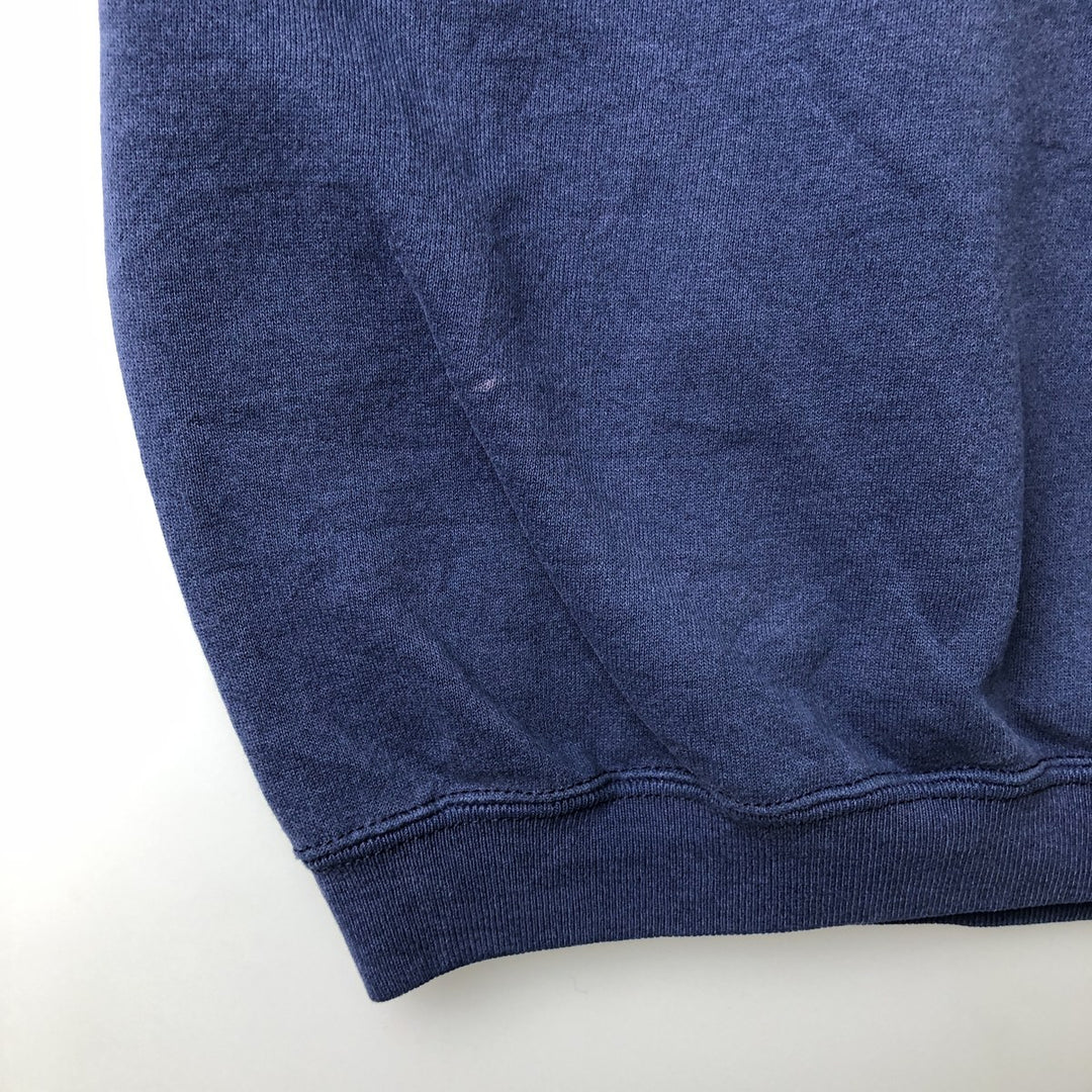 90'S Jostens Notre Dame Fighting Irish College Character Sweatshirt, Made in USA polyester navy blue type Vintage Second Hand