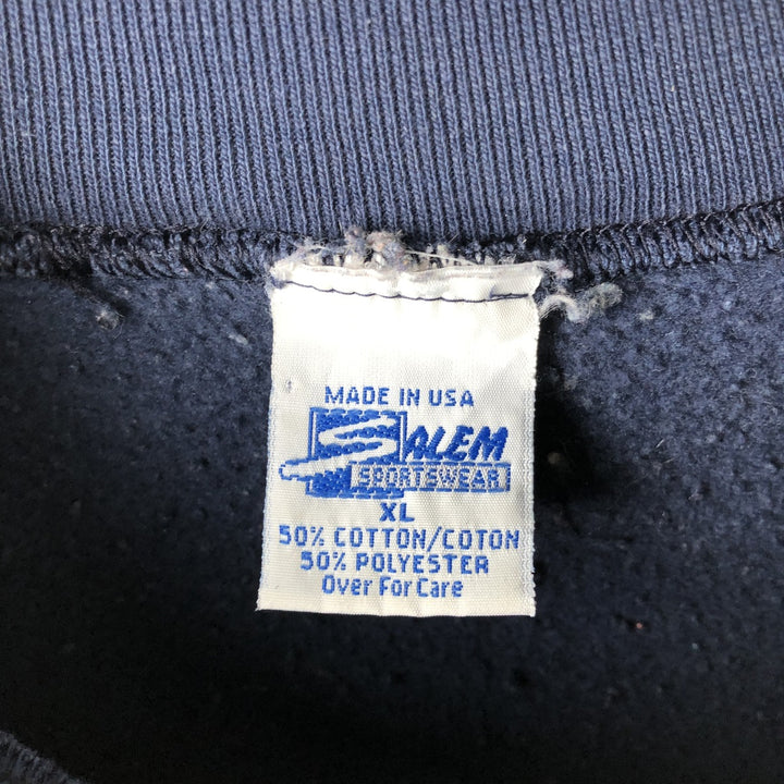 90'S SALEM Notre Dame Fighting Irish Character Sweatshirt, Men's Size XL cotton navy blue type Vintage Second Hand