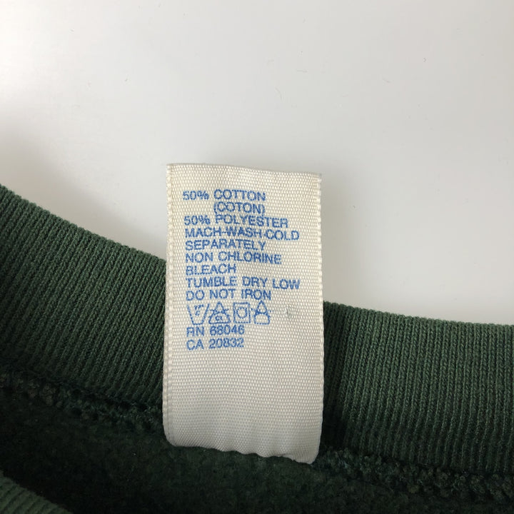 1990'S Discus Athletics Michigan State University College Character Sweatshirt, Made in USA, Men's Size XL cotton Green type dark green Vintage Second Hand