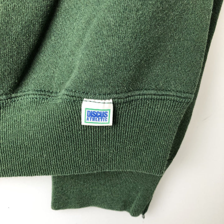 1990'S Discus Athletics Michigan State University College Character Sweatshirt, Made in USA, Men's Size XL cotton Green type dark green Vintage Second Hand