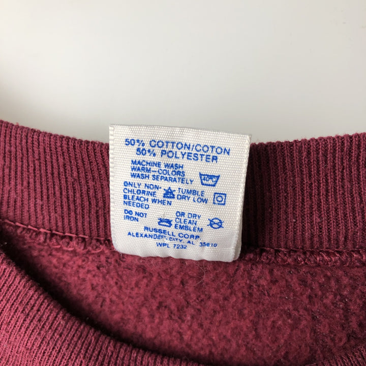 Vintage 80s-90'S Jerzees College Character Sweatshirt, Made in USA, Men's Size L cotton Red type red-purple Vintage Second Hand