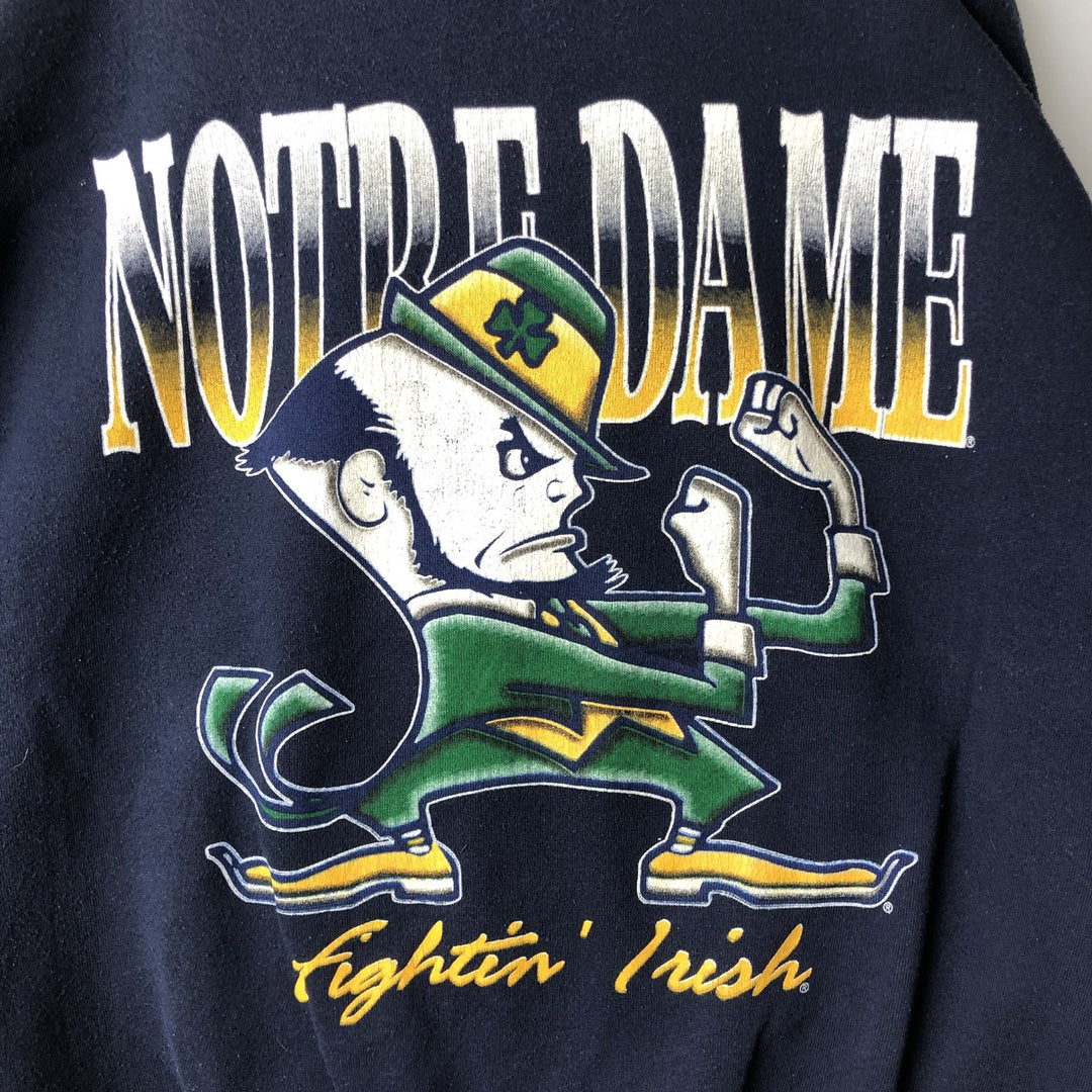 90'S Briar Creek Notre Dame Fighting Irish College Character Sweatshirt cotton navy blue type Vintage Second Hand
