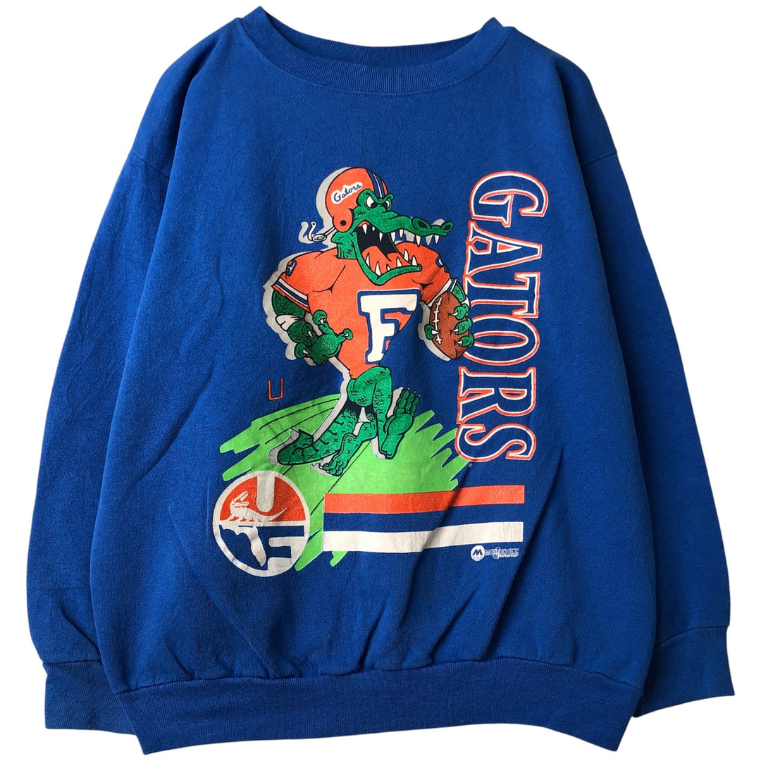 Vintage 90'S Tultex College Character Sweatshirt, Made in USA, Men's Size XL cotton blue type Vintage Second Hand