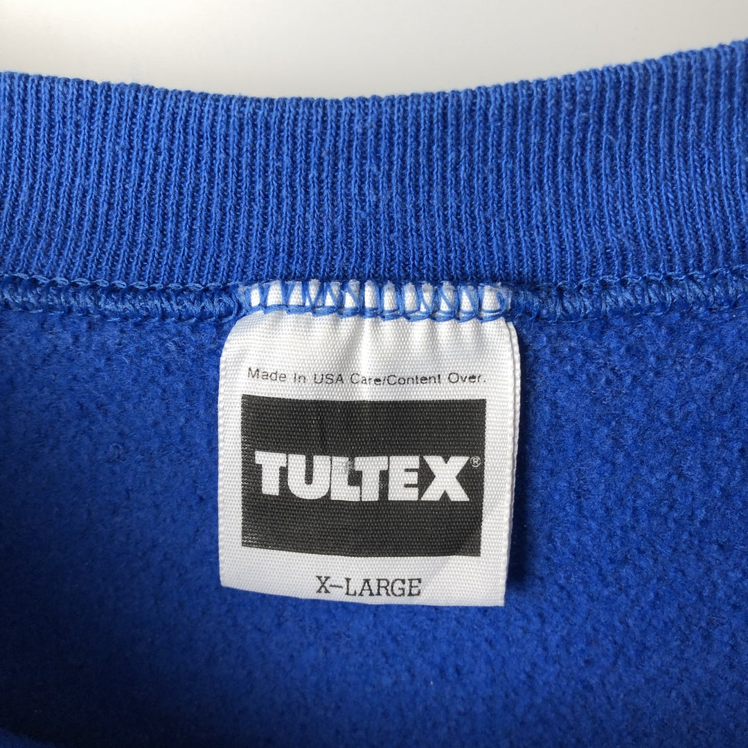Vintage 90'S Tultex College Character Sweatshirt, Made in USA, Men's Size XL cotton blue type Vintage Second Hand