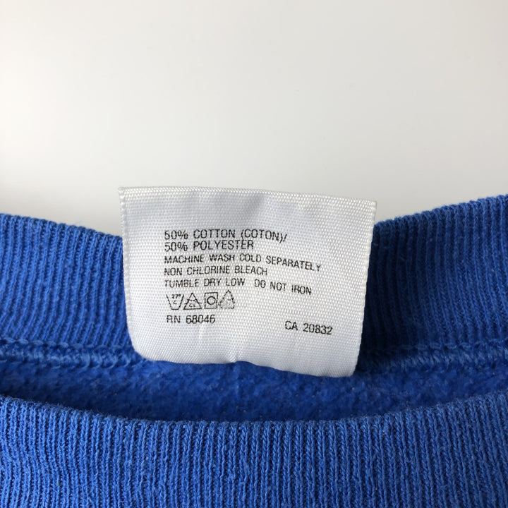 Vintage 90'S Tultex College Character Sweatshirt, Made in USA, Men's Size XL cotton blue type Vintage Second Hand