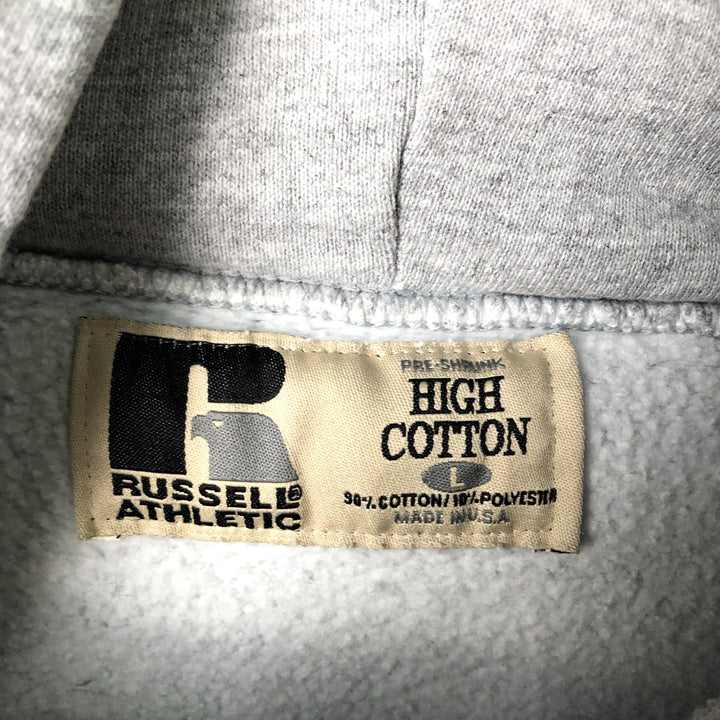 Vintage 90'S Russell ATHLETIC College Pullover Hoodie, Made in USA, Men's Size L cotton gray type Vintage Second Hand