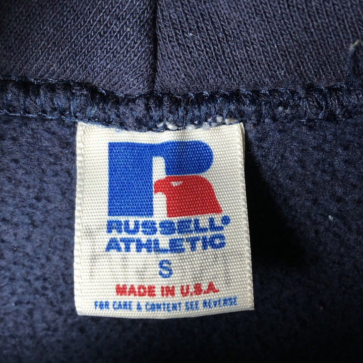 Vintage 90'S Russell ATHLETIC College Pullover Hoodie, Made in USA, Size Small, Men's cotton navy blue type Vintage Second Hand