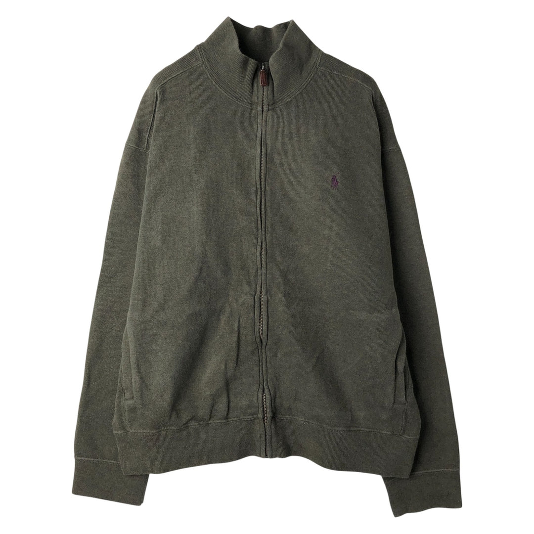 Ralph Lauren POLO by Ralph Lauren full zip sweatshirt, men's size L cotton Khaki type Vintage Second Hand