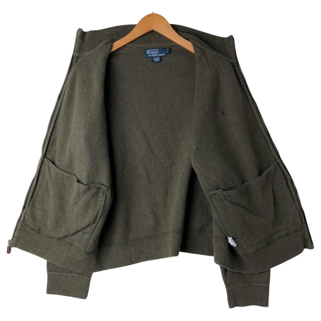 Ralph Lauren POLO by Ralph Lauren full zip sweatshirt, men's size L cotton Khaki type Vintage Second Hand