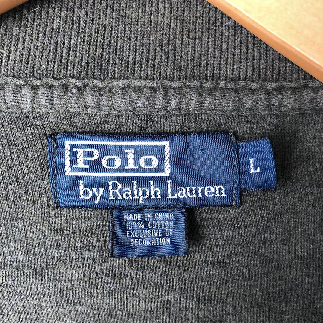 Ralph Lauren POLO by Ralph Lauren full zip sweatshirt, men's size L cotton Khaki type Vintage Second Hand