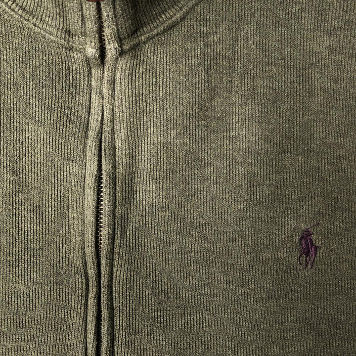 Ralph Lauren POLO by Ralph Lauren full zip sweatshirt, men's size L cotton Khaki type Vintage Second Hand