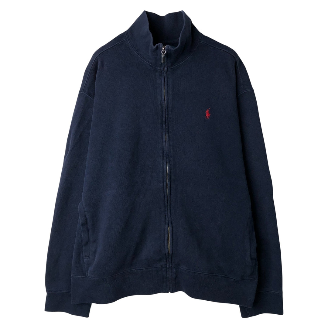 Ralph Lauren POLO by Ralph Lauren full zip sweatshirt, men's size L cotton navy blue type Vintage Second Hand
