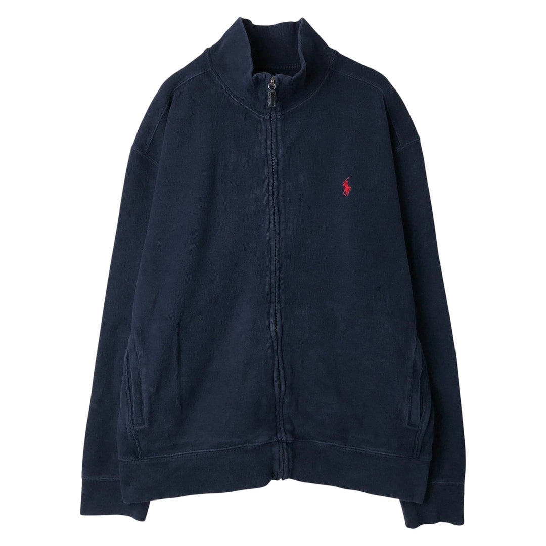 Ralph Lauren POLO by Ralph Lauren full zip sweatshirt, men's size L cotton navy blue type Vintage Second Hand