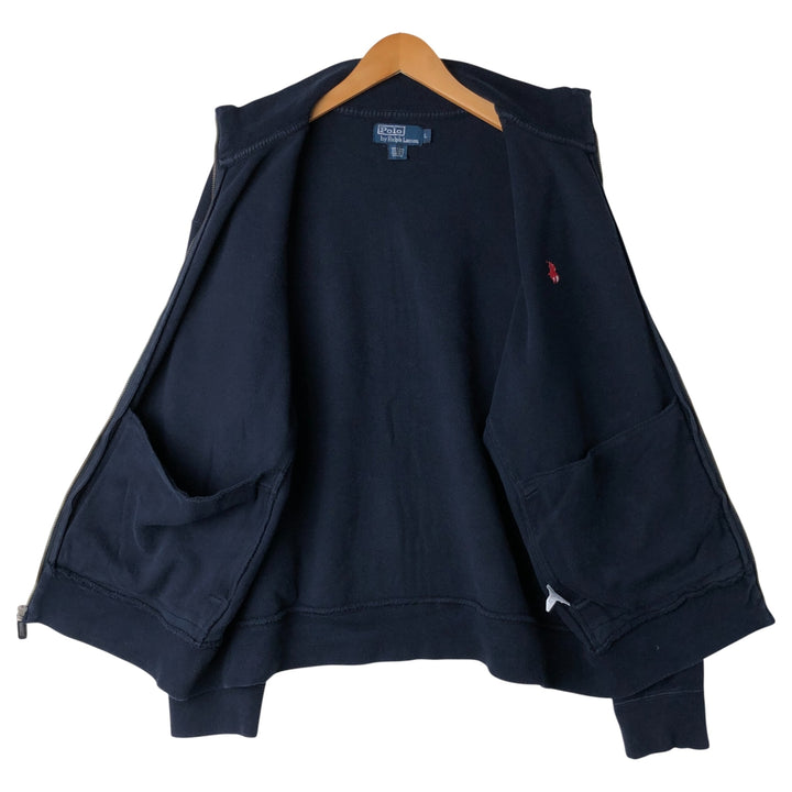 Ralph Lauren POLO by Ralph Lauren full zip sweatshirt, men's size L cotton navy blue type Vintage Second Hand