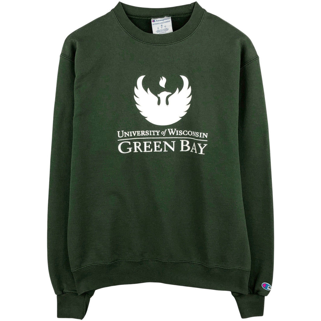 Champion Authentic Athletics Wear College Sweatshirt, Men's Size Medium cotton green type Vintage Second Hand